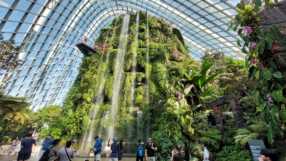 singapur-cloud-forest-wasserfall